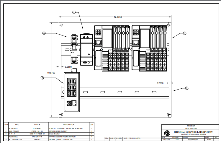 Black and white CAD drawing, depicting an enclosure designed to hold a retired I/O for IceCube.